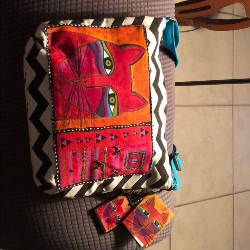 Laurel Burch crossbody cat purse